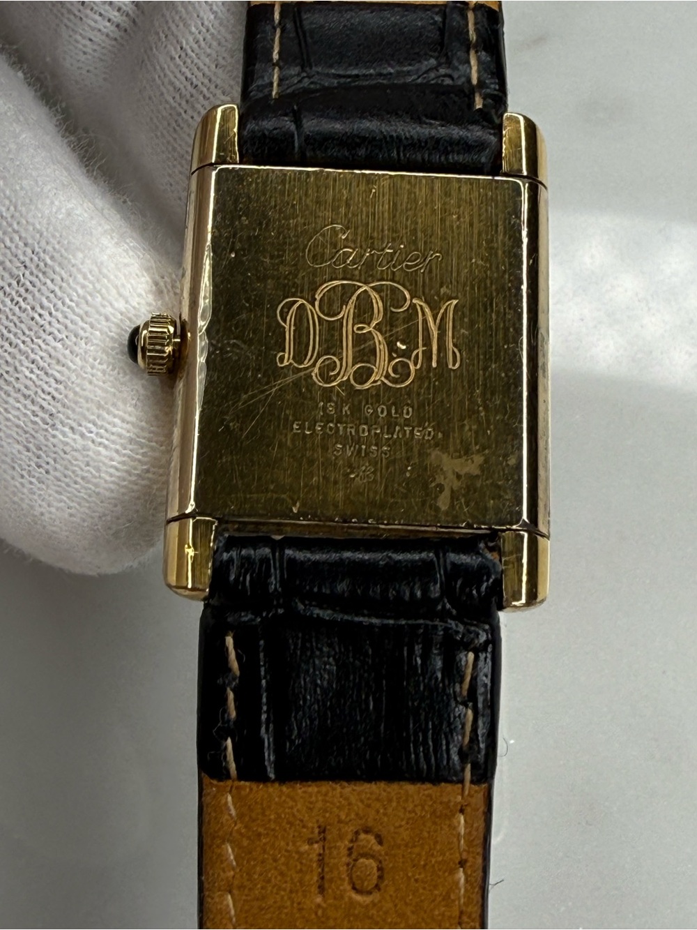 Auth Vintage Cartier Tank 18k Electroplated 1970s 21x28mm Manual Wind Movement - Picture 4 of 16